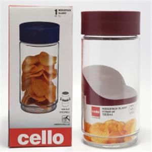 Cello Glass Container Modu Stack Glassy 1000Ml